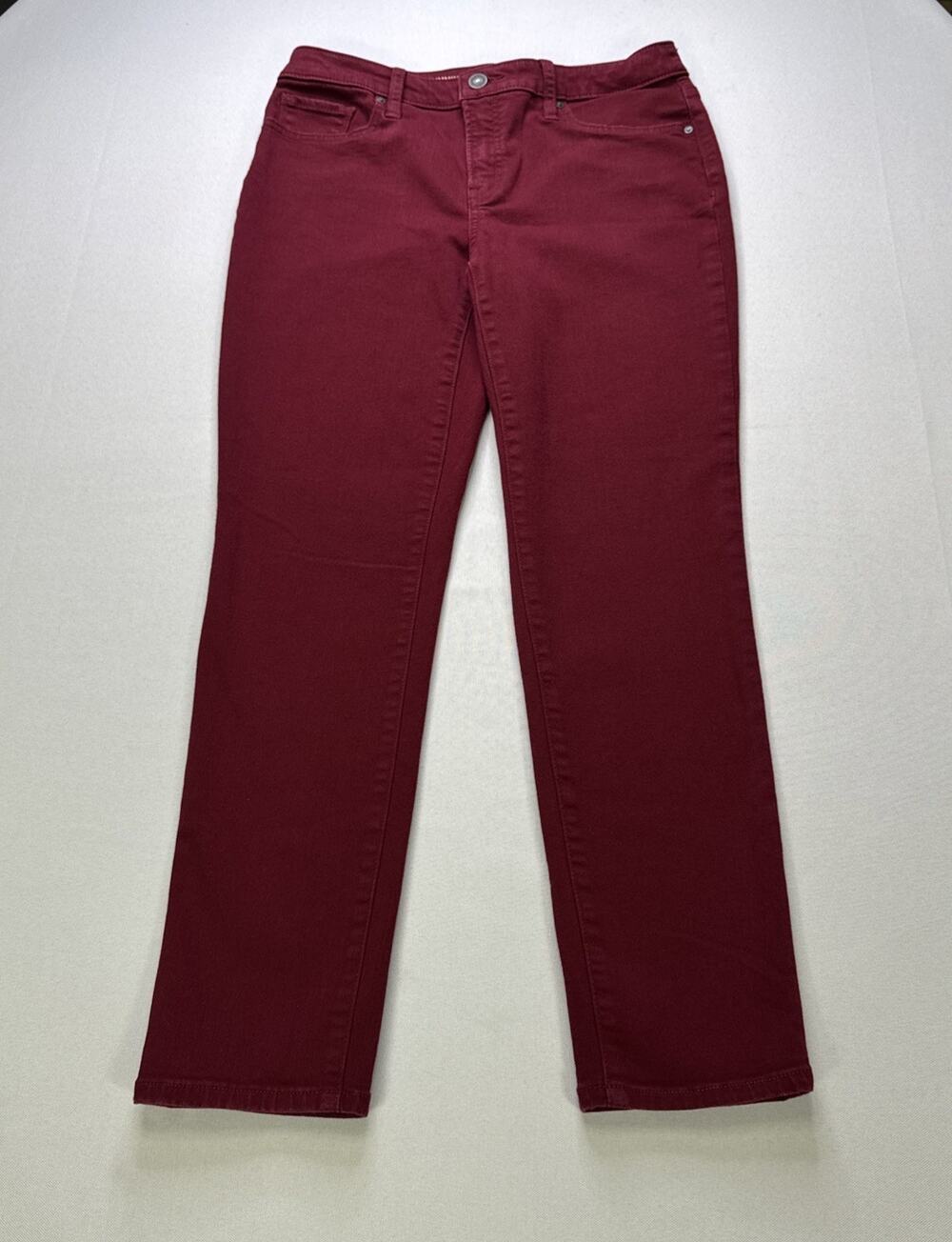 Chico’s So Slimming Girlfriend Slim Leg Ankle Jeans 00R US 2R Burgundy Red
